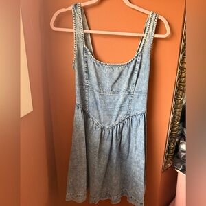American Eagle Light Blue Denim Corset Dress
